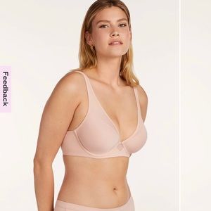 ThirdLove 24/7 Pima Cotton Plunge bra 42D rose dust